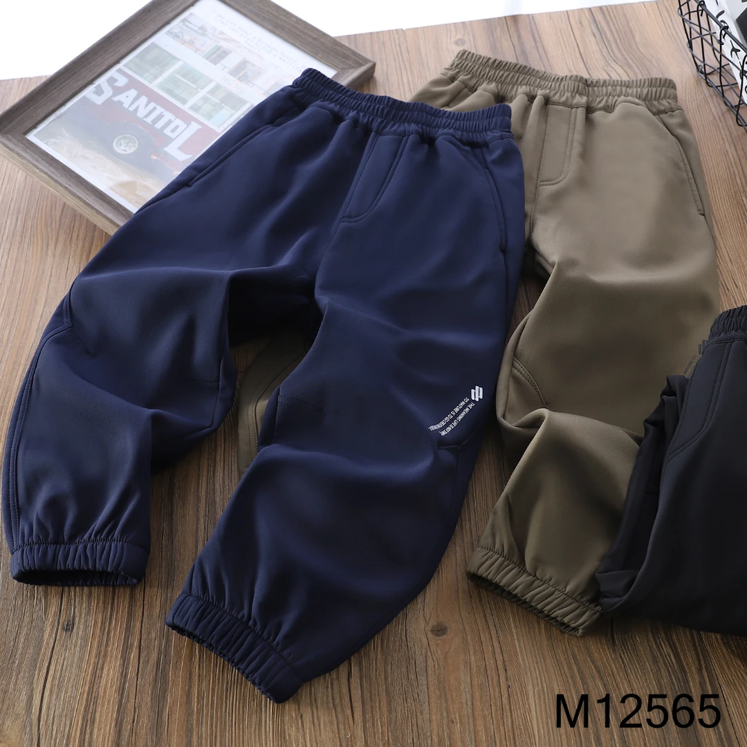 【MIEVE DUCK】冬款儿童软壳冲锋裤休闲中大童加绒工装裤12565