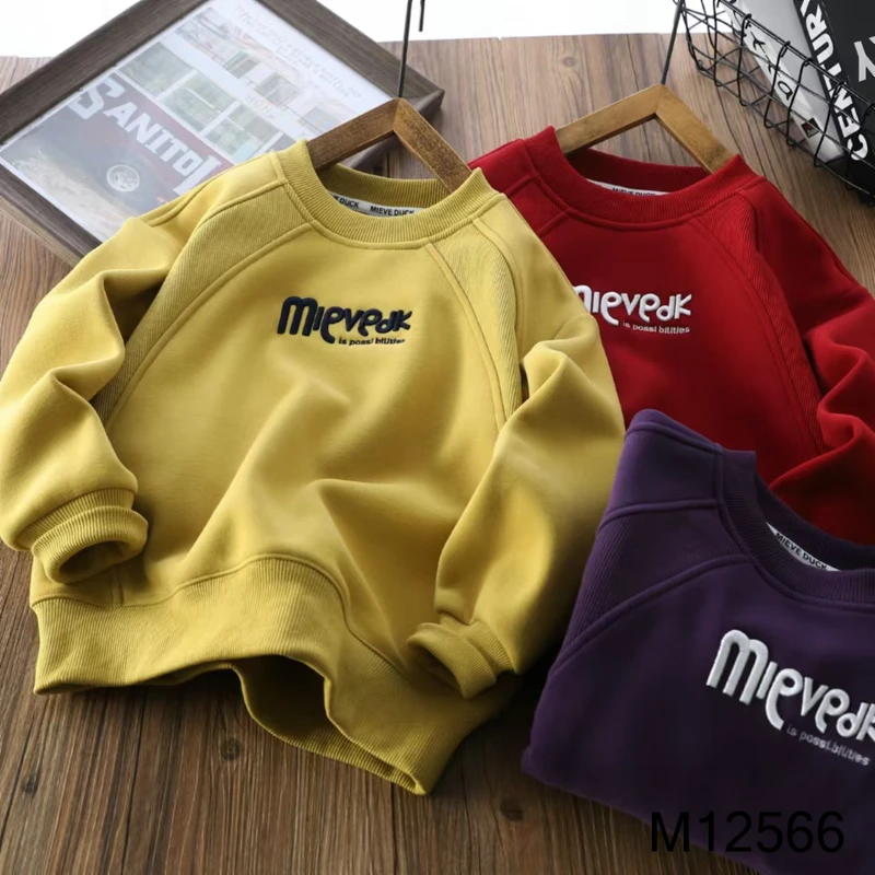 【MIEVE DUCK】冬款儿童圆领卫衣百搭帅气中大童休闲卫衣12566