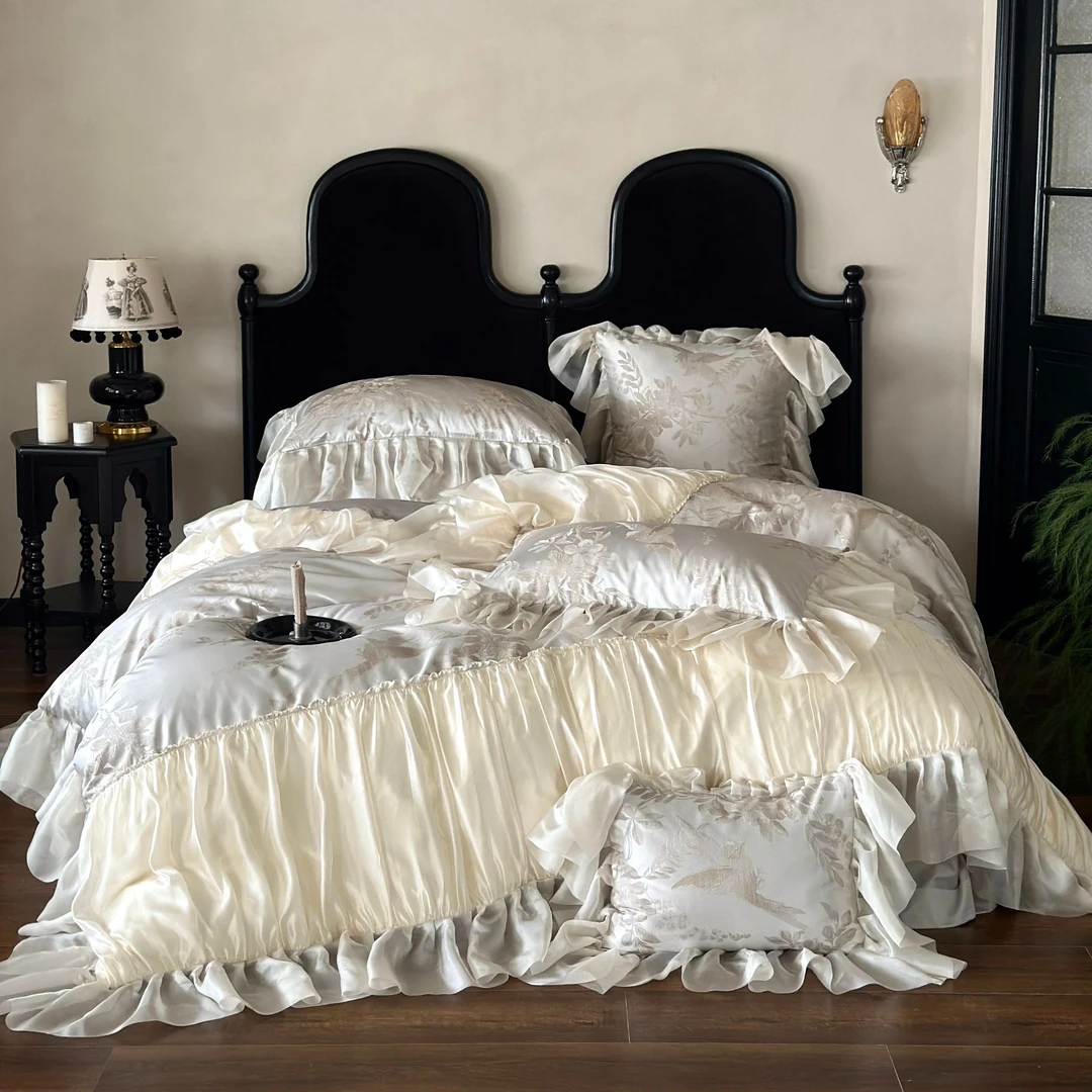 孔龙 国色天香 新疆长绒棉琉璃纱高精密提花工艺 轻柔纯棉四件套