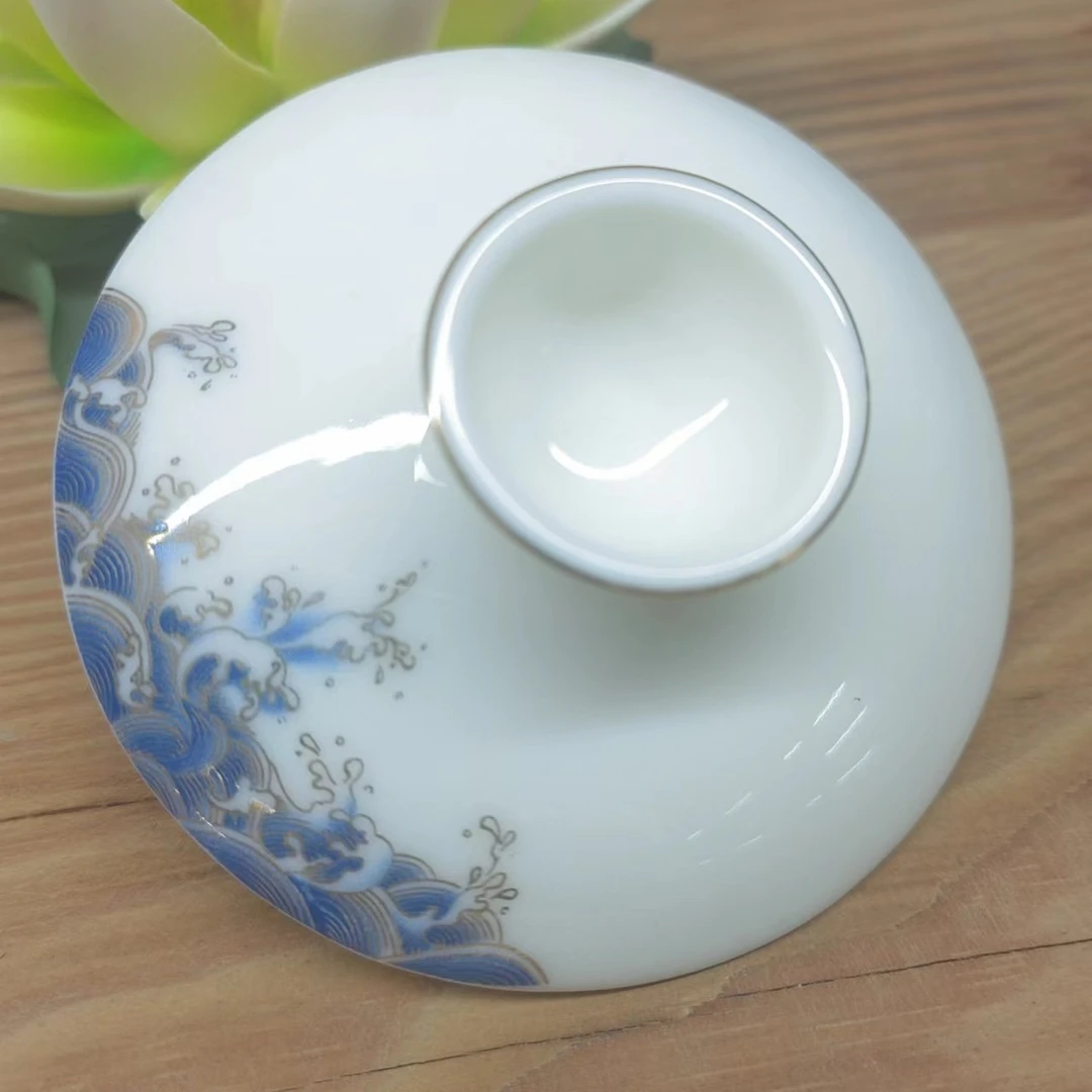 白瓷茶具陶瓷盖碗盖子单盖子不含茶碗单盖子