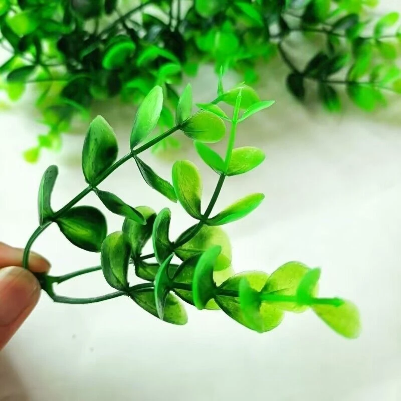 【婷婷推荐】仿真草鲜花花束点缀配草鱼缸造景塑料水草假草尤加利叶