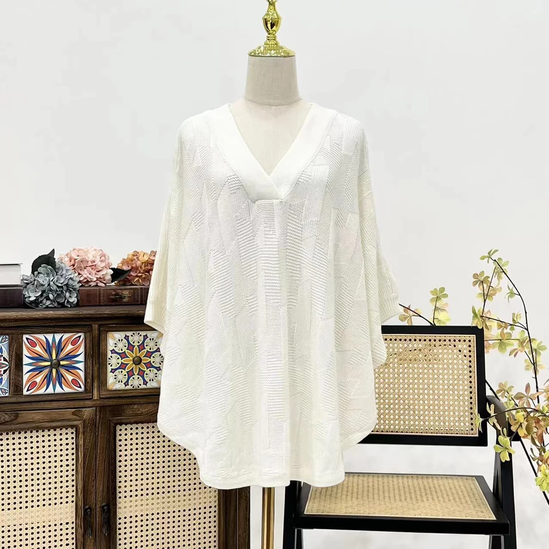 【晨老板】N【爱的回忆录】宽松V领斗篷时尚针织衫69237148