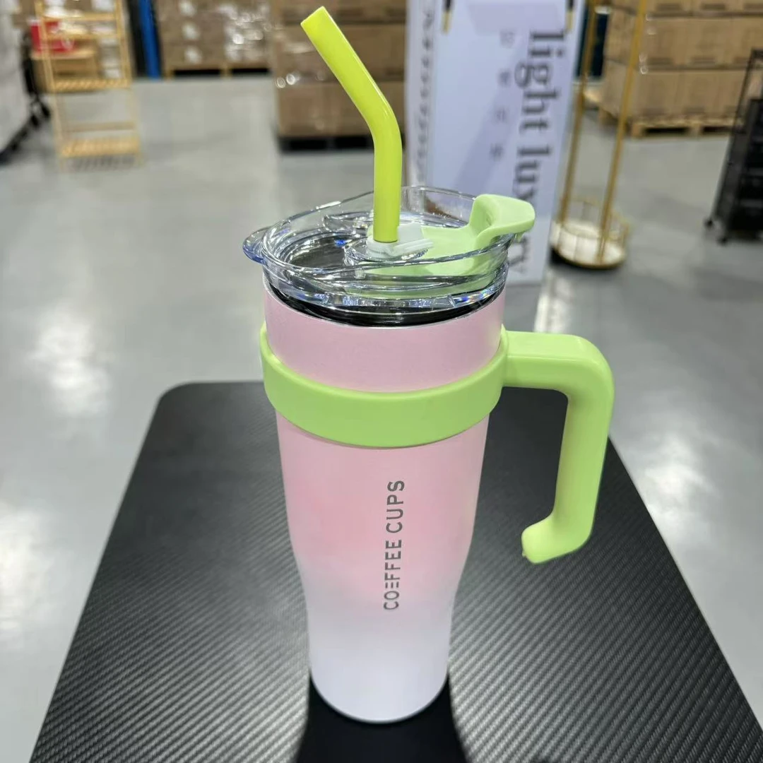便携巨无霸保温杯大容量冰霸杯美式40oz汽车杯304不锈钢吸管杯