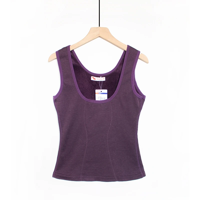 背心吊带女士加绒加厚修身时尚潮流个性百搭内搭纯色洋气保暖衣服