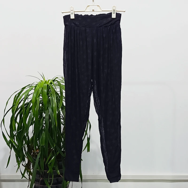 防蚊显瘦休闲长裤女春秋黑色高腰气质百搭时尚洋气潮流松紧腰裤子