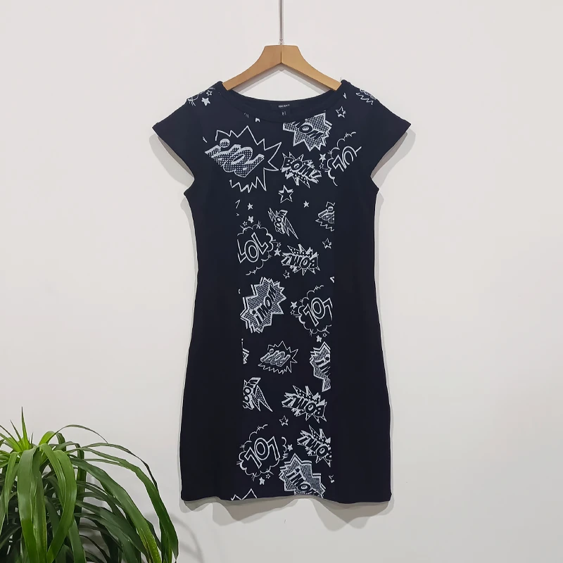 拼接连衣裙短袖夏秋季女款黑色外穿内搭舒适显白减龄休闲时尚气质