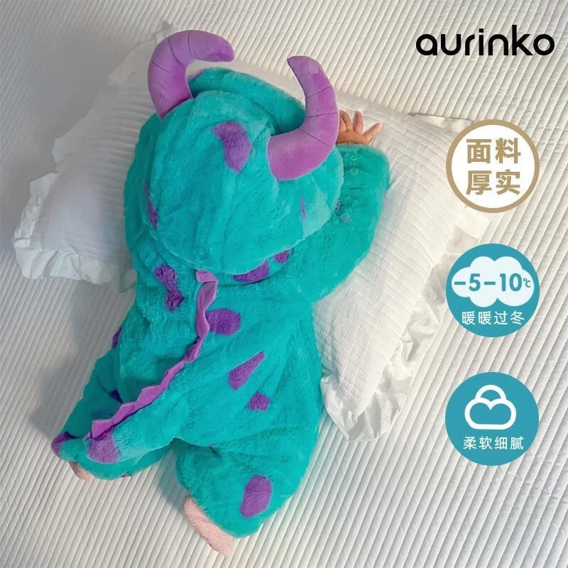 【小扬哥推荐】婴儿连体衣冬季加厚毛怪棉服宝宝衣服小怪兽冬装可