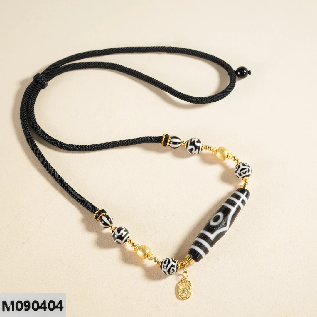 【老掌柜】三眼玛瑙项链 M090404