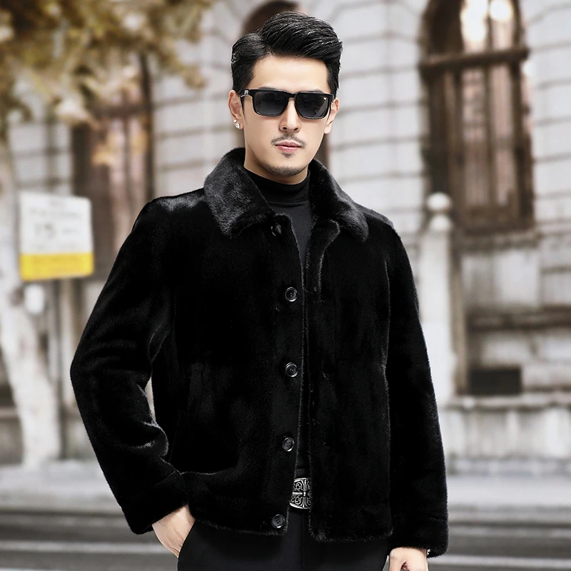 2313 MYM1保暖绒黑色双面穿男装外套秋冬短款潮流休闲外套加厚