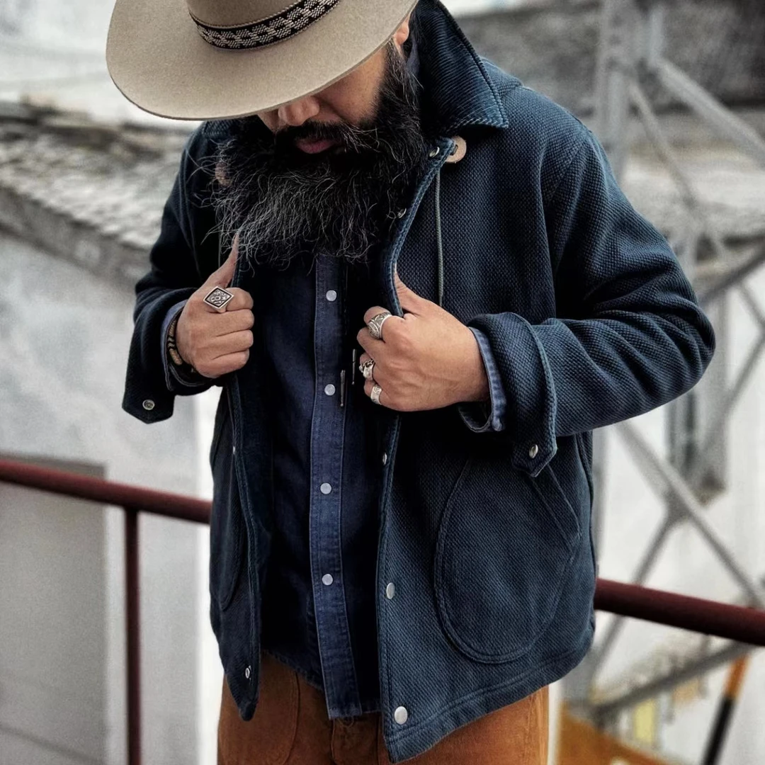 胡子商店 重磅硫化刺子剑道含棉外套