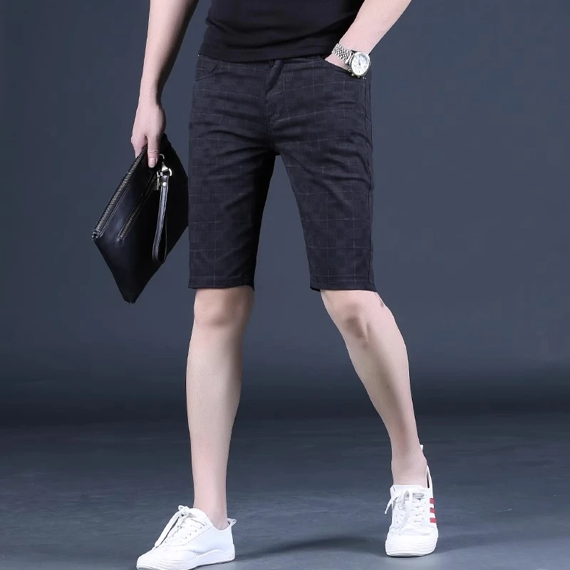 【高端品质】夏季裤子男短裤男士休闲五分裤潮流弹力修身薄五分男裤