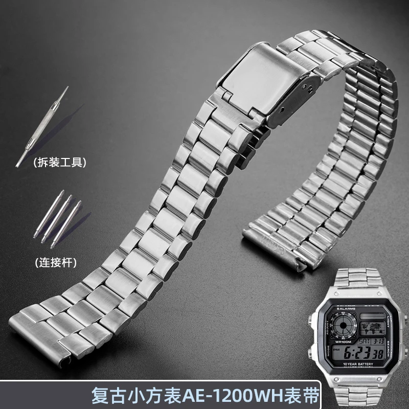 每刻佳代用卡西欧复古小方表3299AE-1200WH/1000 F-91 LA-670表带
