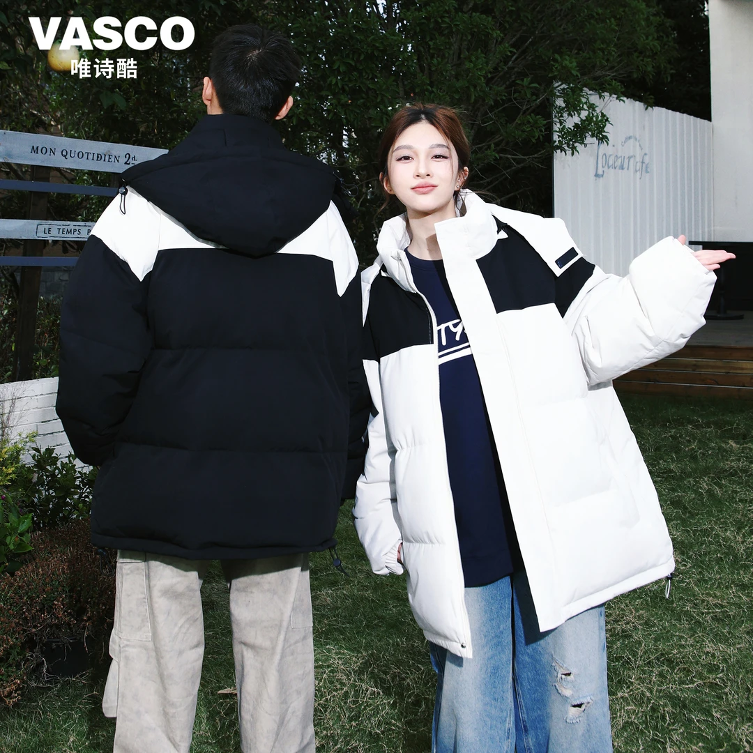 VASCO唯诗酷150D高弹高领连帽棉服男士户外防风保暖学生休闲外套