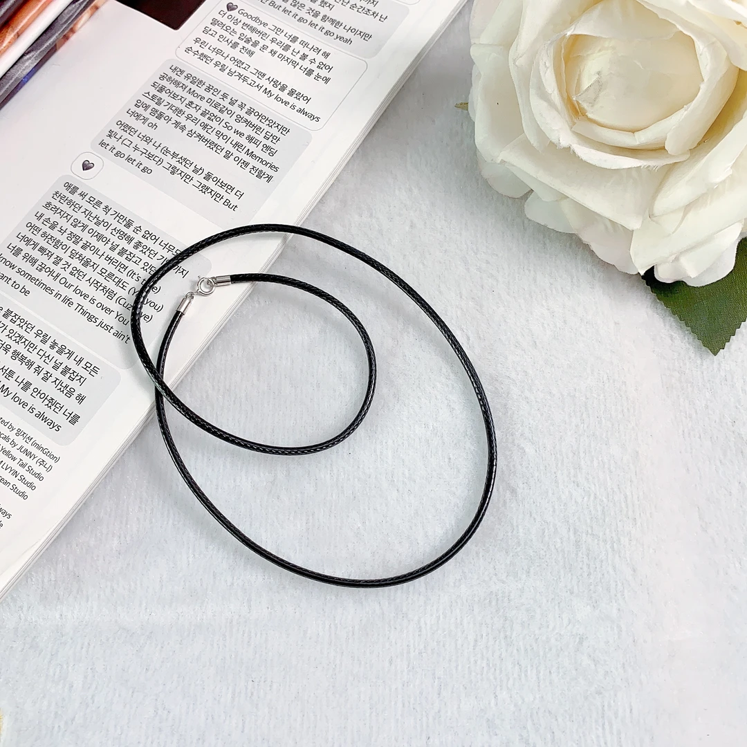 925银银制品 925银银银扣皮绳纯银百搭饰品个性简约纯银饰品