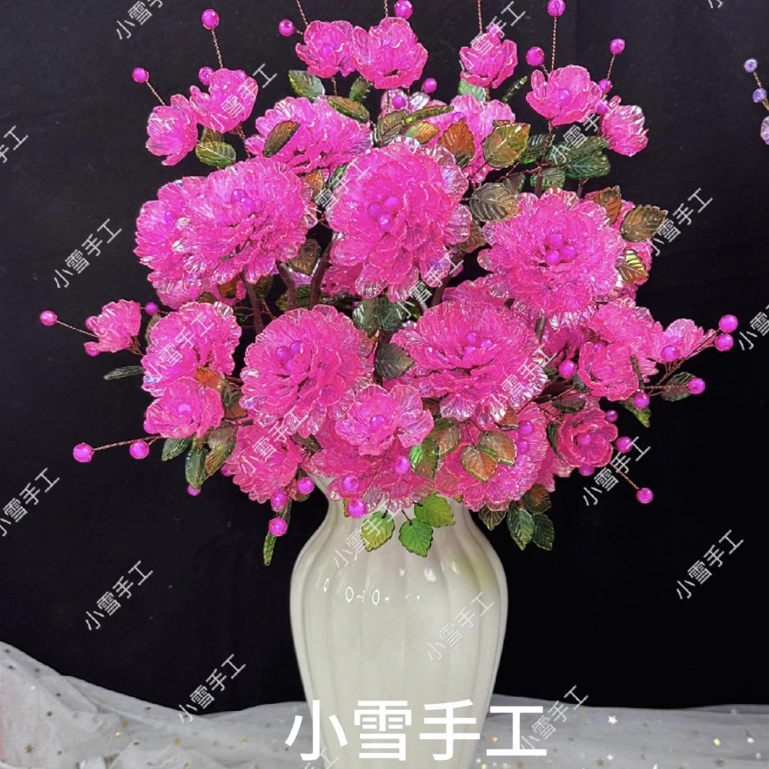 中桌炫彩牡丹花手工DIY材料包（小雪推荐）