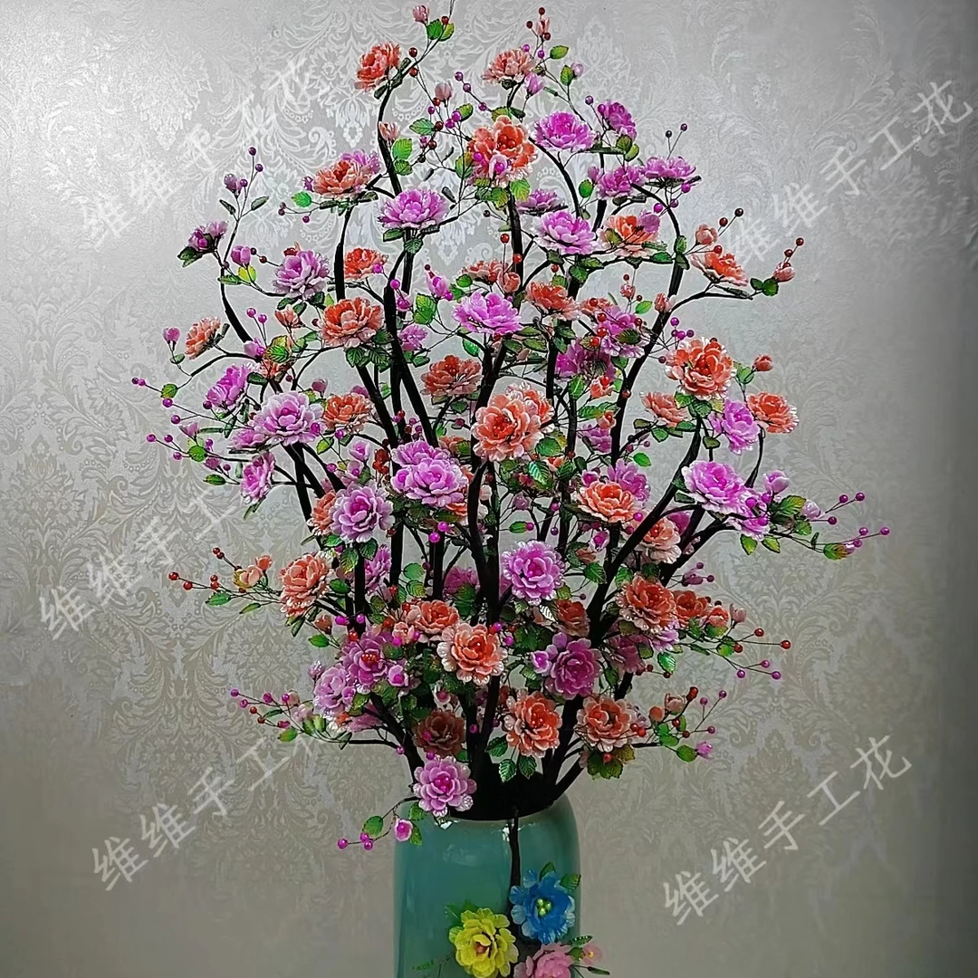 落地渐变牡丹花手工DIY材料包（维维手工推荐）