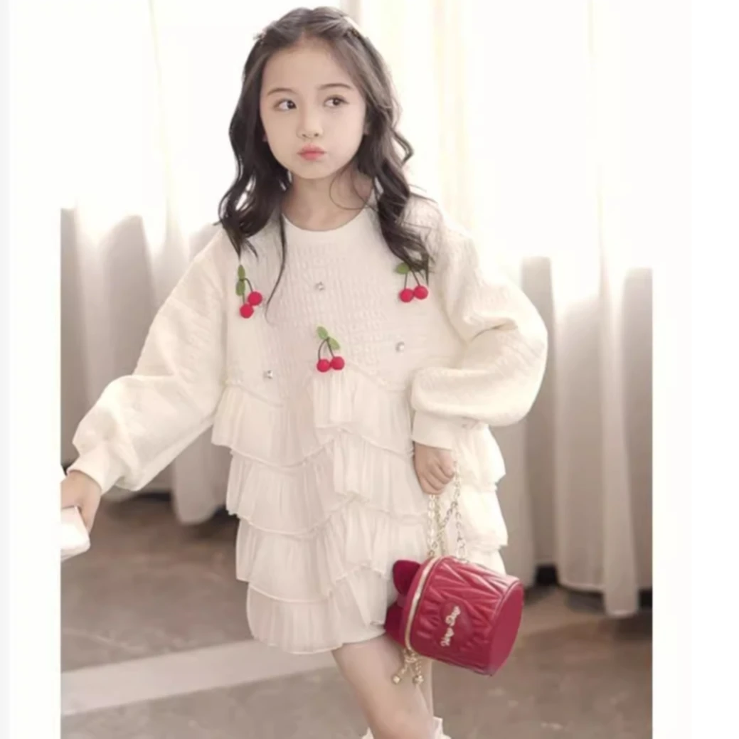 女童秋季连衣裙2025新款中大童洋气卫衣裙洋气公主裙儿童拼接裙子