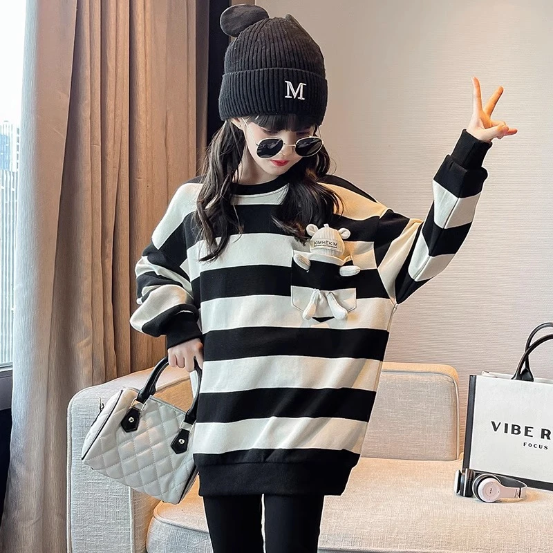 女童卫衣春秋2024新款9儿童网红洋气12岁女大童韩版打底衫长袖潮T