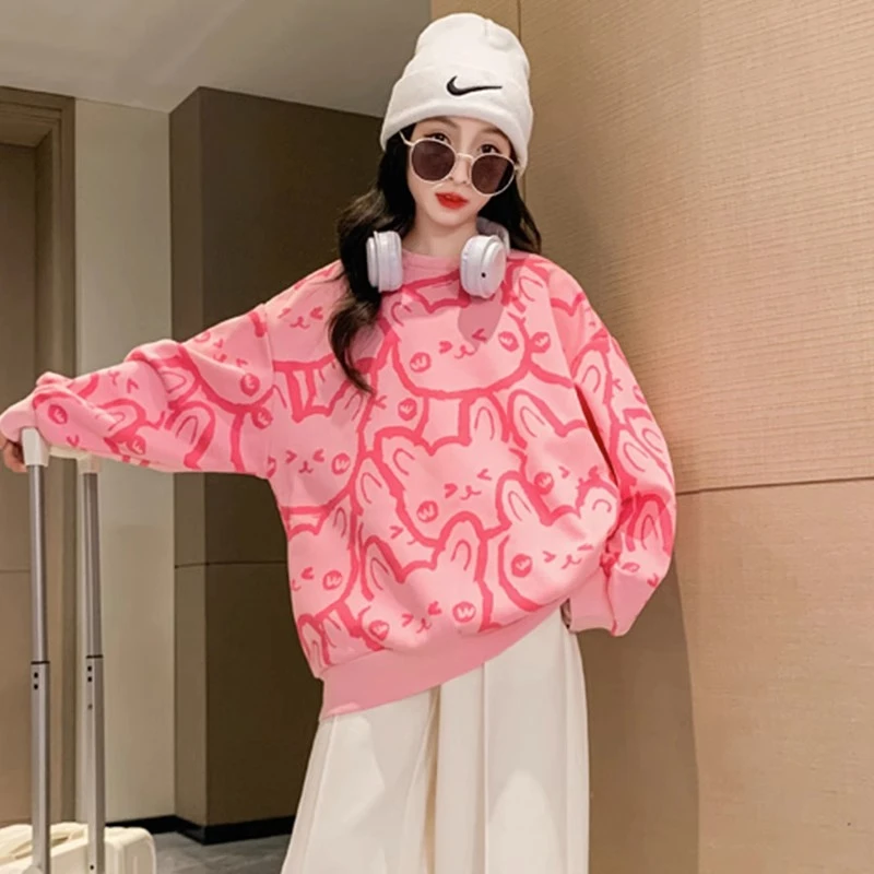 女童卫衣春秋款2024新款春装休闲女孩打底衫洋气长袖中大童装上衣