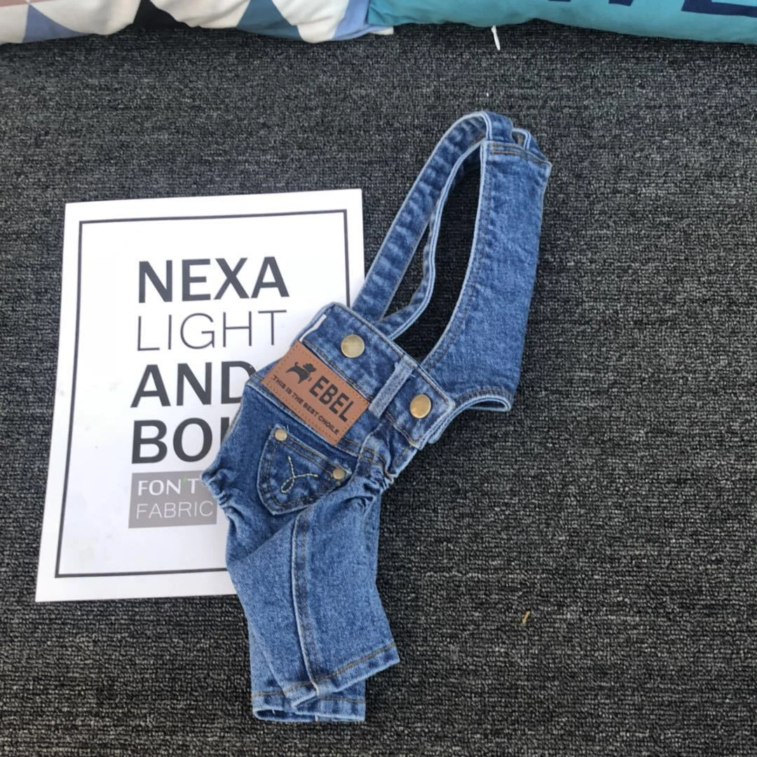 狗狗牛仔背带裤春秋新款百搭宠物衣服狗狗裤子泰迪潮流时尚背带裤