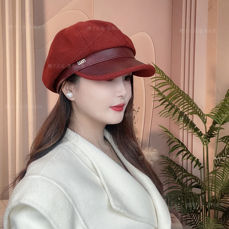 【倾心】帽子女秋冬美拉德穿搭付款画家帽时尚百搭显脸小毛呢八角帽