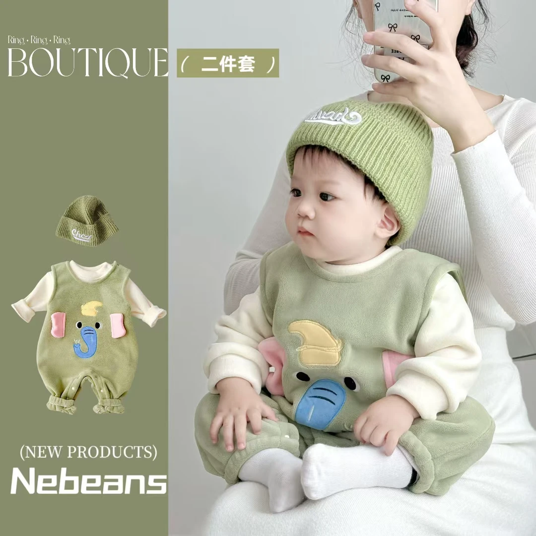 安蓓朵 冬款卡通造型背带两件套abd5255