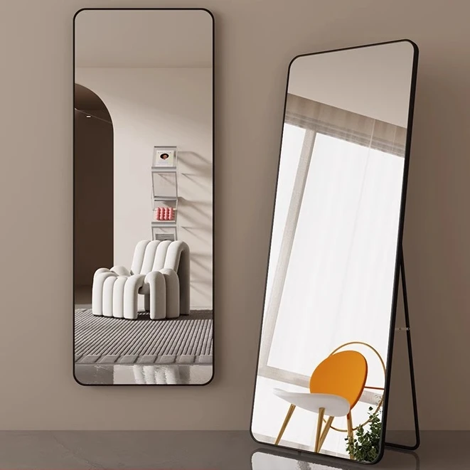 轻奢风穿衣镜全身落地镜家用挂墙卧室大客厅网红女生立体试衣客厅