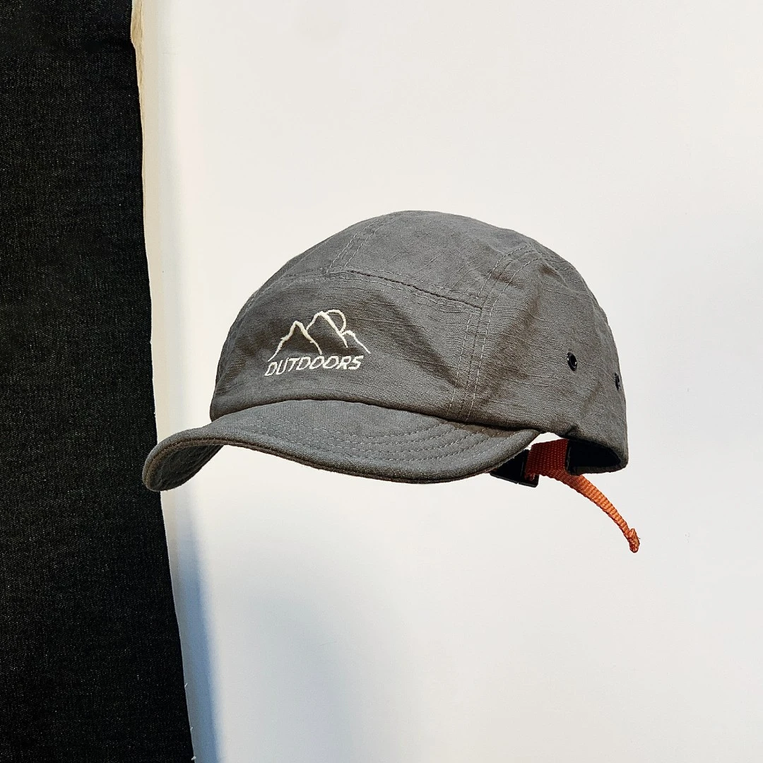 大头围日系工装短檐软顶刺绣软沿五片帽子女春夏休闲百搭棒球帽男