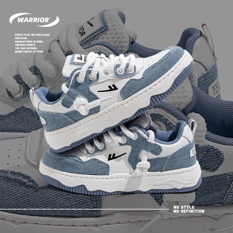 回力情侣面包鞋2023新款秋季原创牛仔运动鞋厚底小白鞋百搭男板鞋