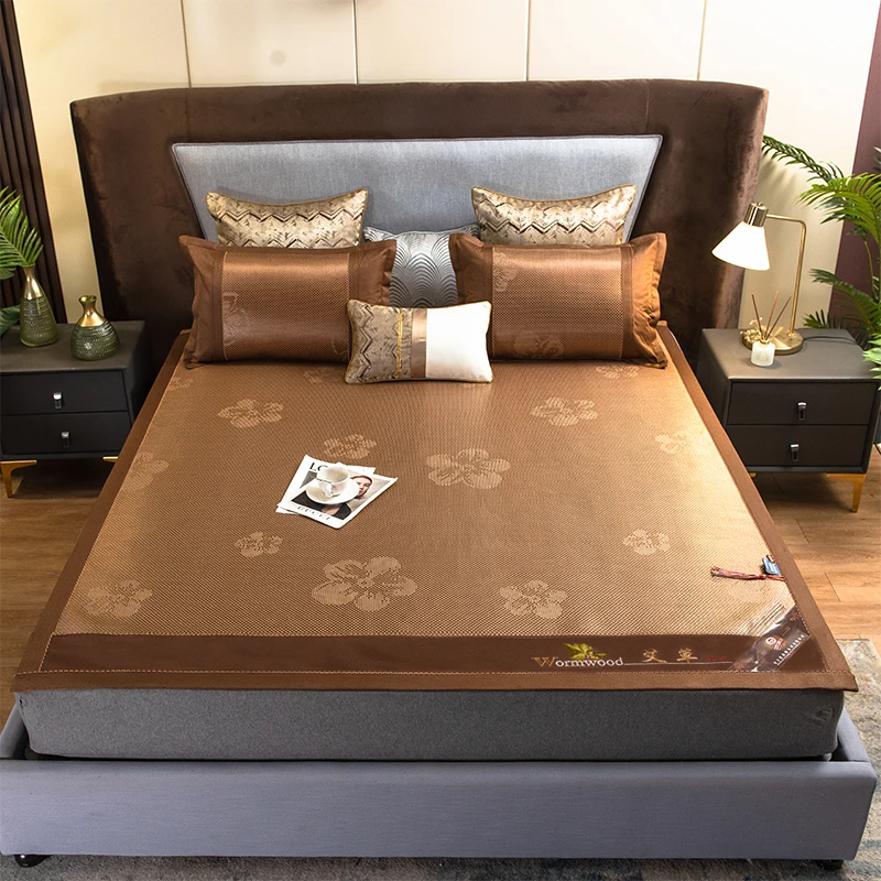 【高端品质】艾草冰藤席家用可折叠单双人学生宿舍儿童席夏天凉席子