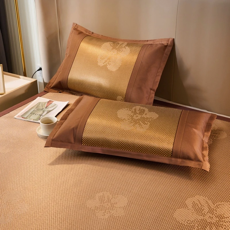 高端艾草冰藤席精美原装枕套