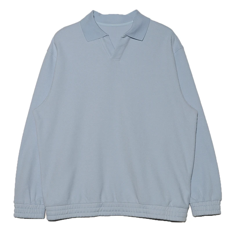 2416810翻领纯色潮牌卫衣春秋长袖时尚百搭宽松套头秋季男女同款