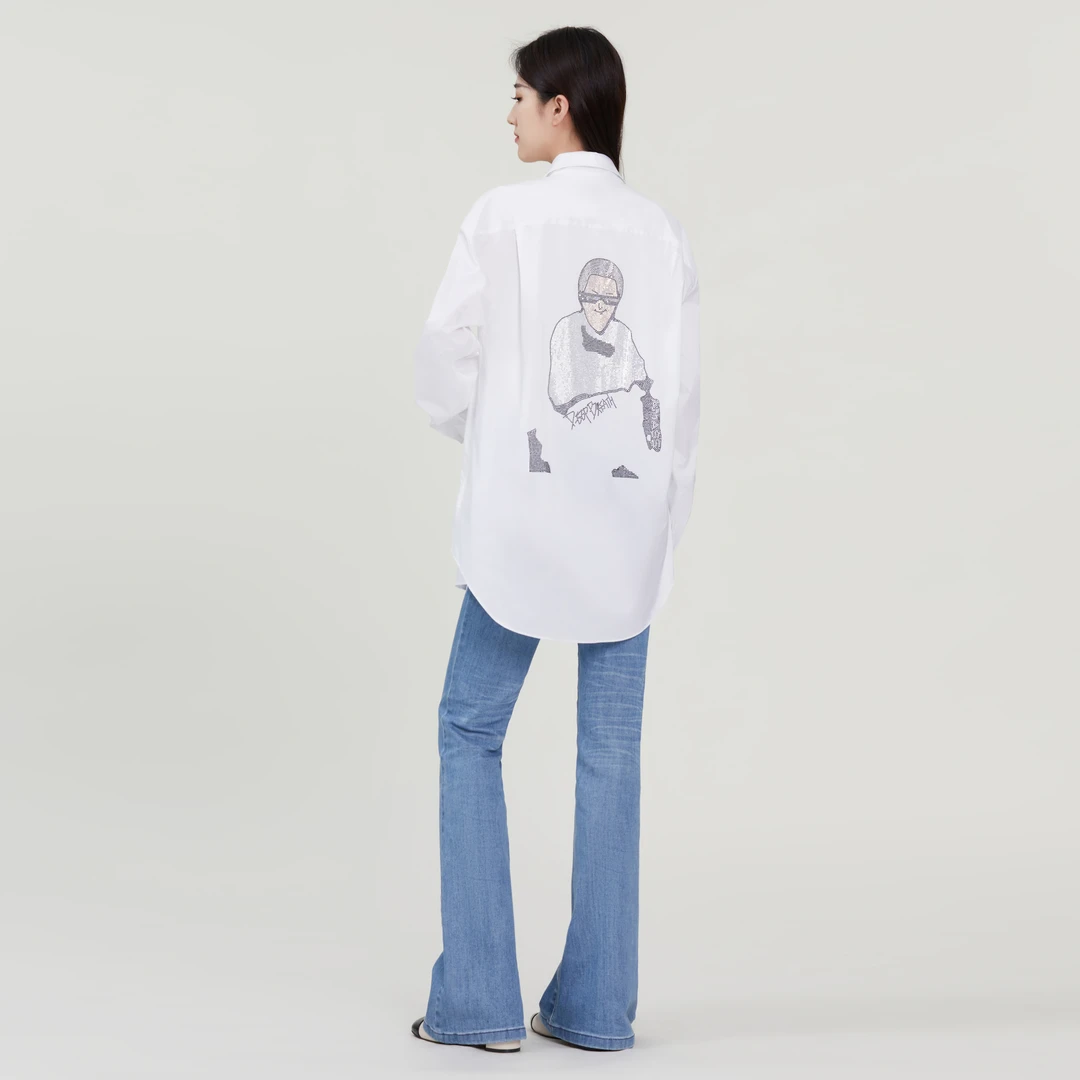 阿玛施大衬衫   长袖宽松时尚休闲小众设计感四季款不泛黄5300911