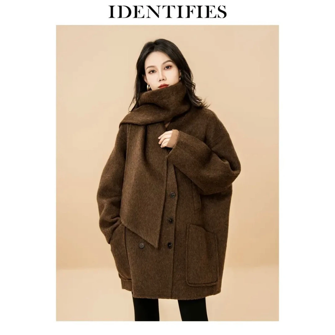 易缔媤大衣时尚毛呢中长款