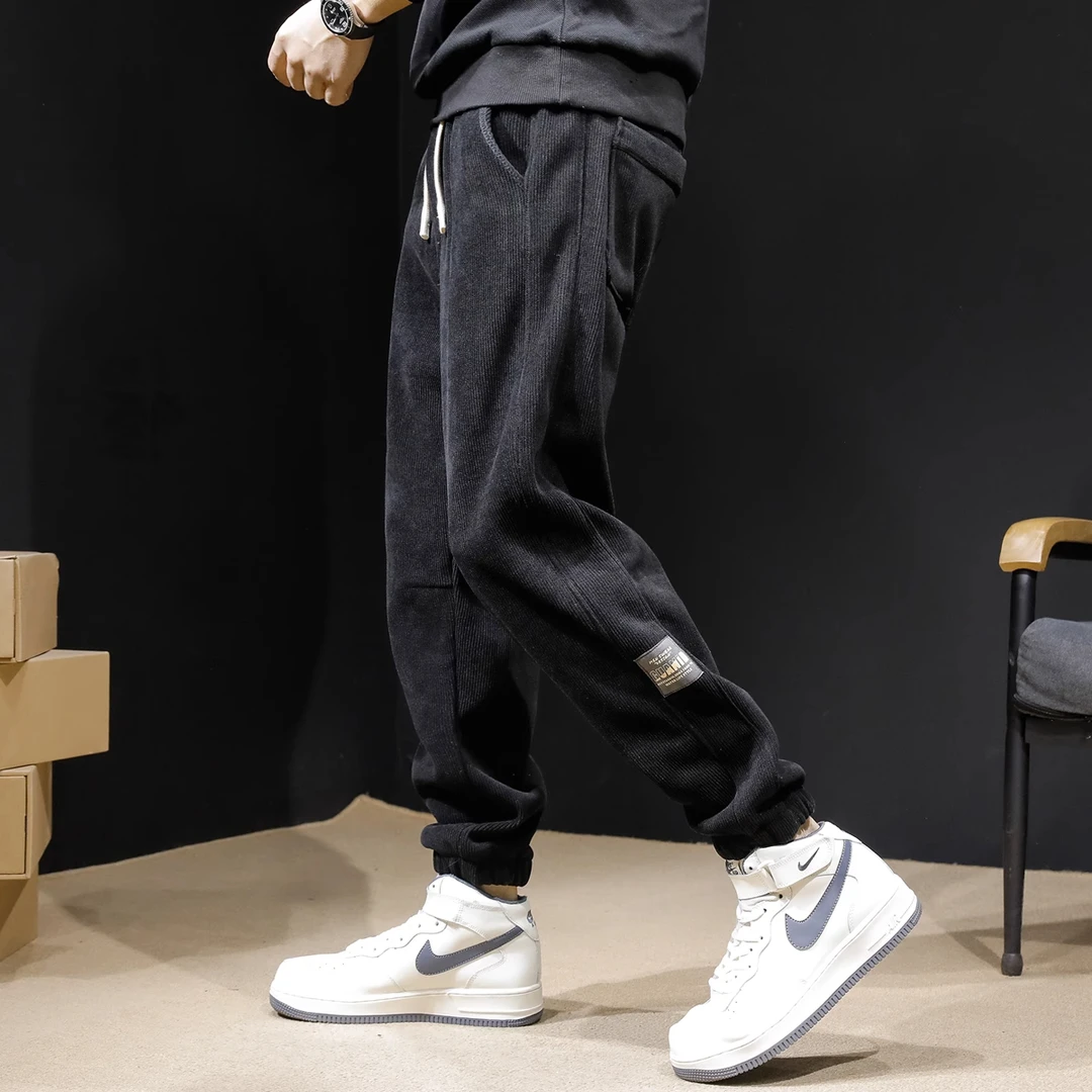 Cebrodz运动裤子男士秋季男裤秋冬潮牌黑色休闲裤男春秋束脚卫裤