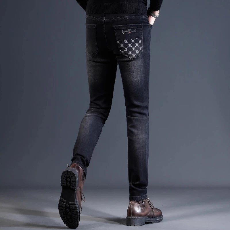 【Cebrodz】男士牛仔裤2023秋冬新款修身小脚潮流牛仔裤百搭个性683