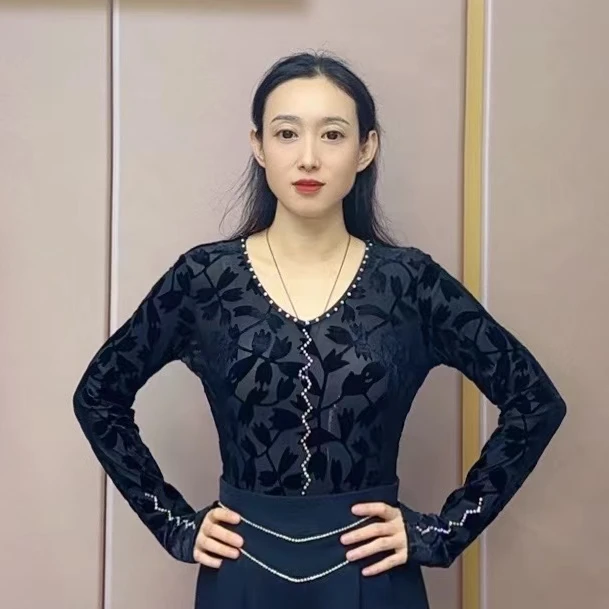 摩登吉特巴交谊舞气质吉特巴连裆舞衣广场舞女舞蹈服A0602