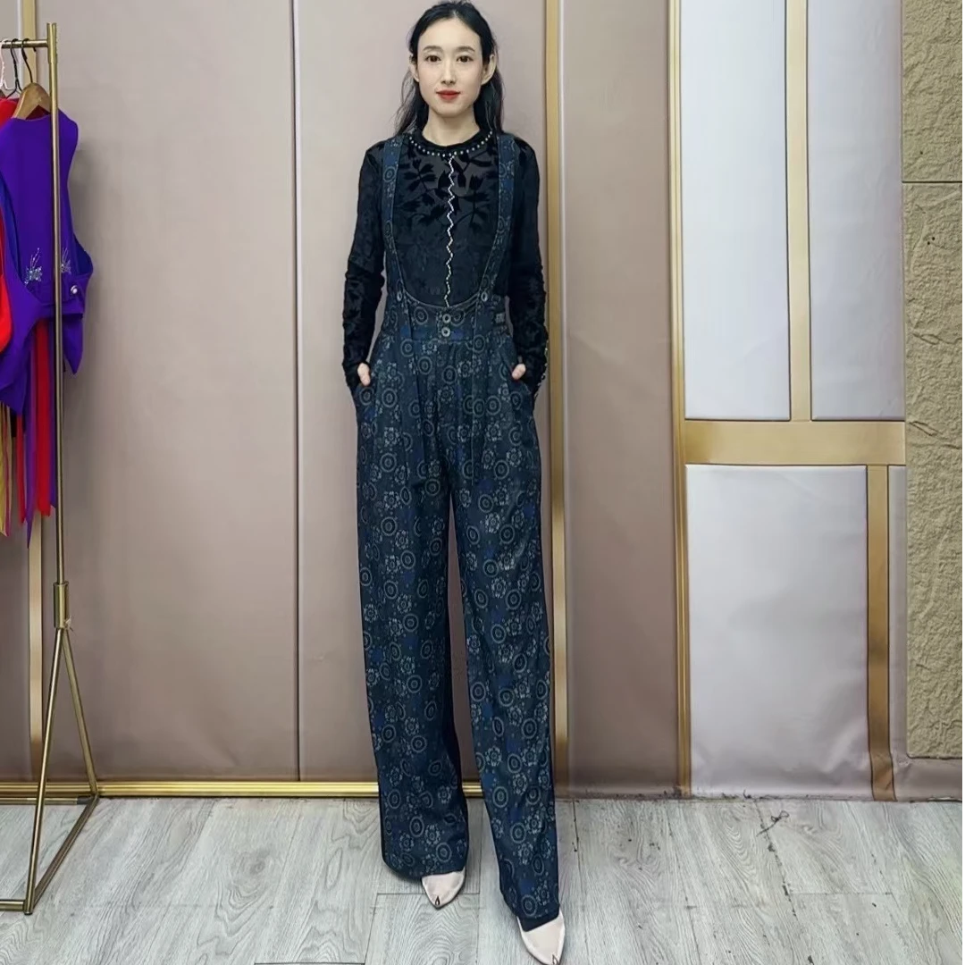 欢舞阁吉特巴摩登舞裤广场背带舞裤交谊舞时尚弹力料女舞裤B0236