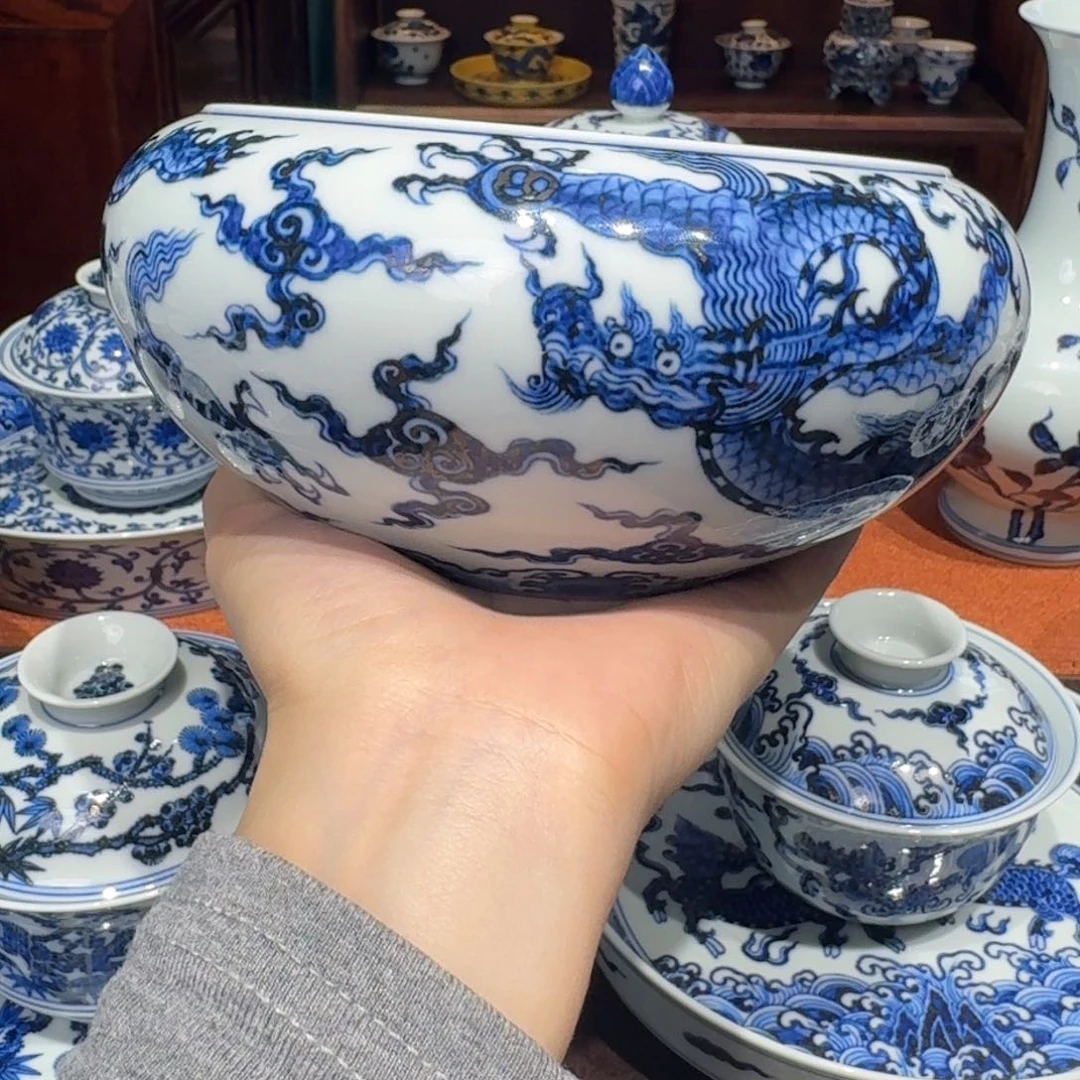 青花雯华堂手绘水洗
