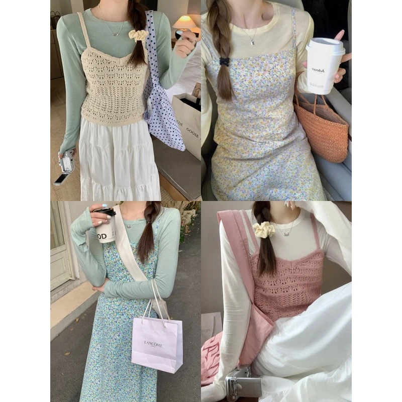 【年中回馈】温柔百搭纯色圆领T恤女软糯修身显瘦内搭大弹力长袖