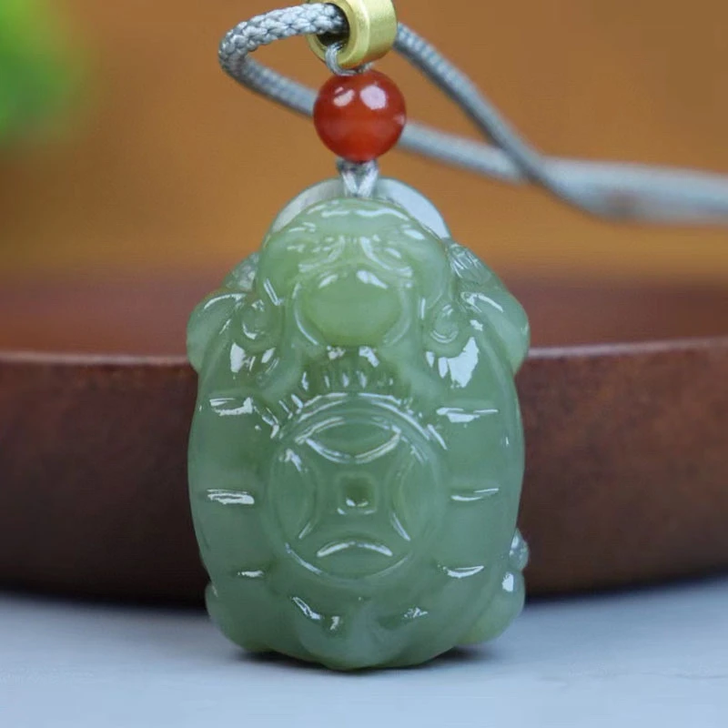 长寿龟天然和田玉龙龟吊坠男女款龙头龟挂件玉坠项链瑞兽生日礼物