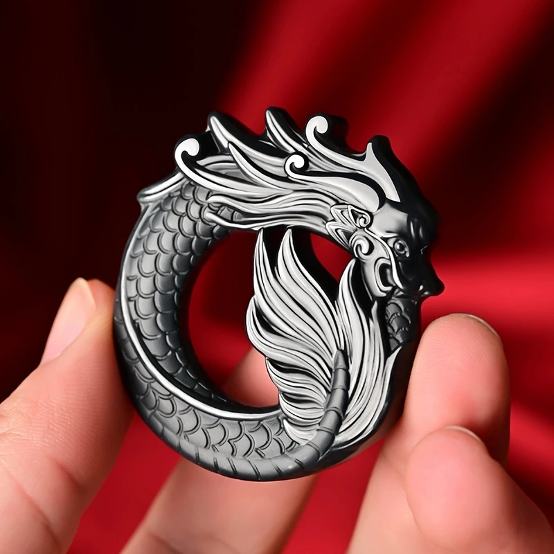 真品新疆和田玉青玉生肖龙玉吊坠细料双面龙玉佩男女玉石挂件玉坠