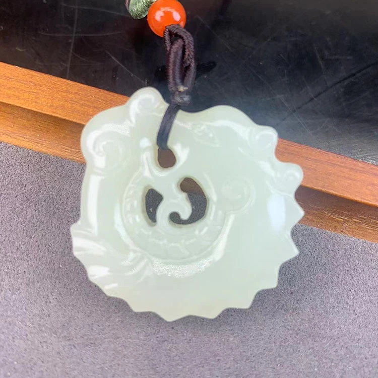 天然和田玉鱼化龙吊坠听泉同款仿古时尚男女款白玉玉坠