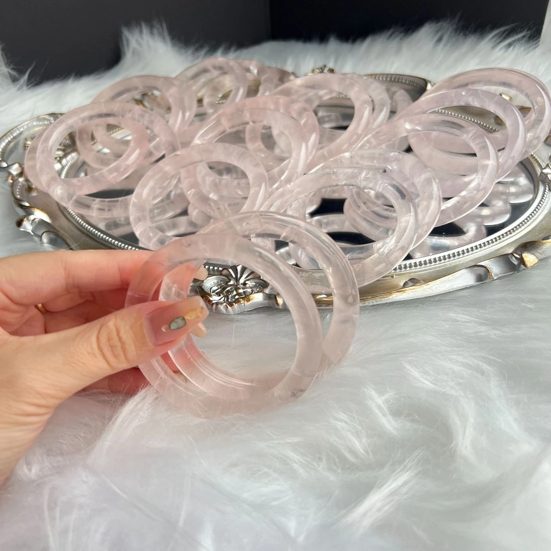 粉晶高冰透手镯送女友