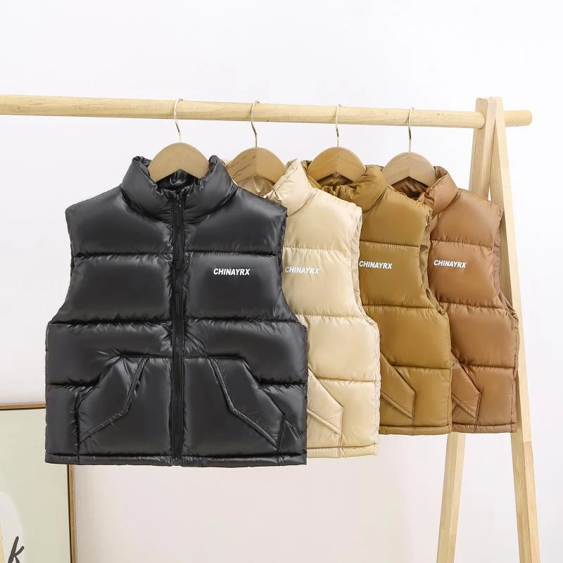 男女大童马甲儿童洋气外穿中大童保暖韩版立领秋冬棉马甲反季加厚