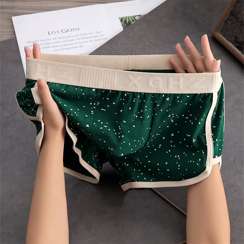 男士内裤男款棉质休闲运动平角短裤男生底裤时尚潮流透气四角裤衩