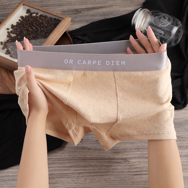 新款棉质男士内裤男款简约休闲四角裤男生时尚运动底裤男式平角裤