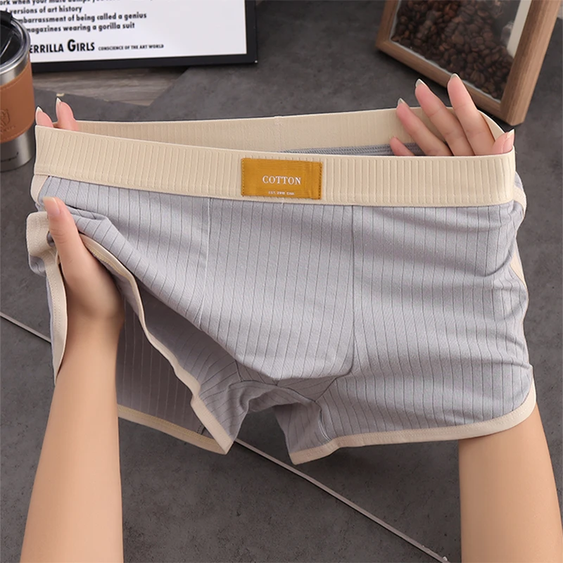 新款棉质男士内裤男款简约时尚四角裤男生休闲运动透气男式平角裤