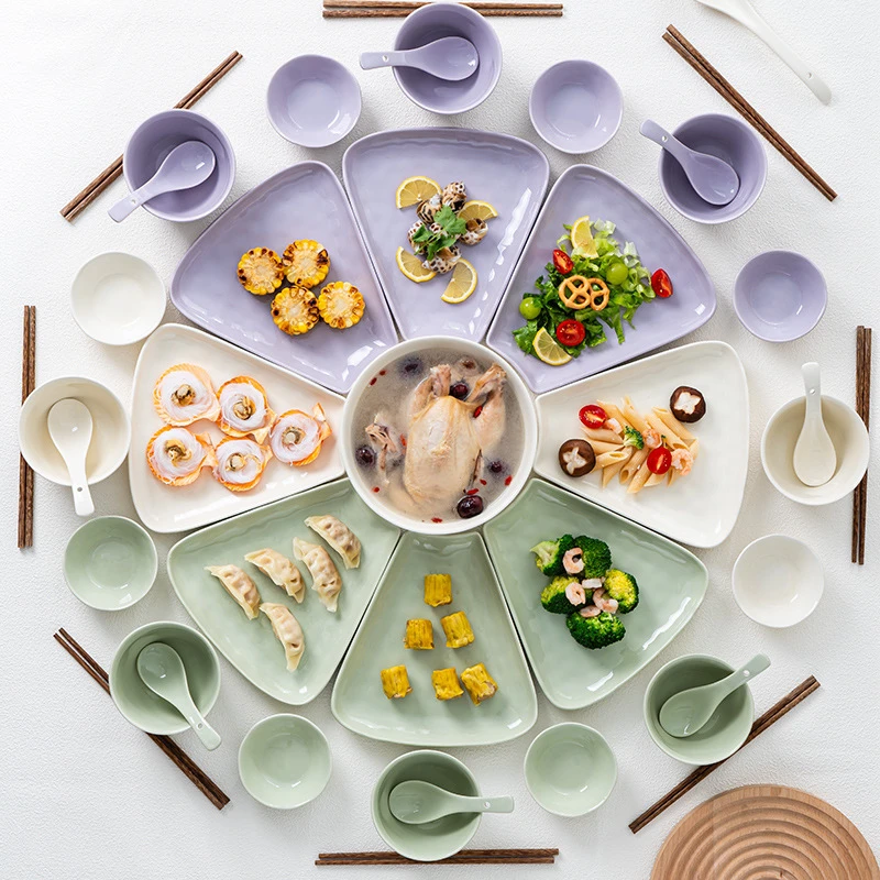 团圆饭餐具套装新款法式盘子菜盘家用拼盘组合套装