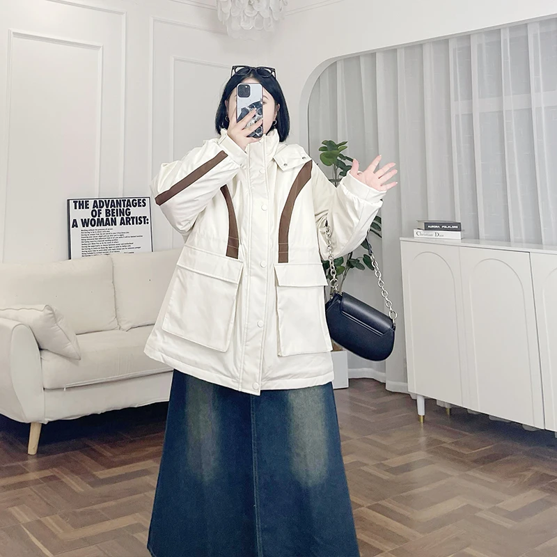 错节绽放 / 帅气拼接款夹棉派克服11649花契200斤胖mm休闲时尚2